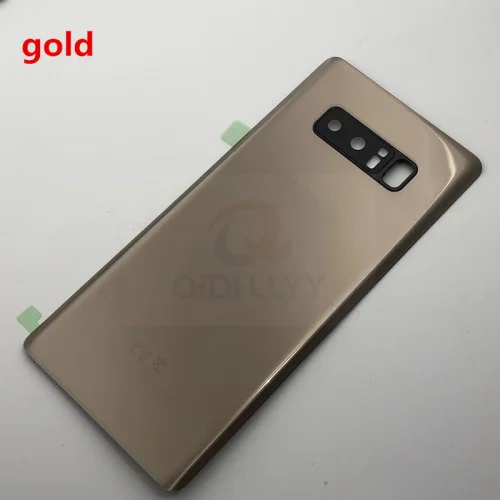 Золотистый Для SAMSUNG Galaxy Note 8 N950 N950F Задняя стеклянная крышка батарейного отсека задняя дверь корпус чехол для SAMSUNG Note8 Задняя стеклянная крышка - Цвет: Золотистый
