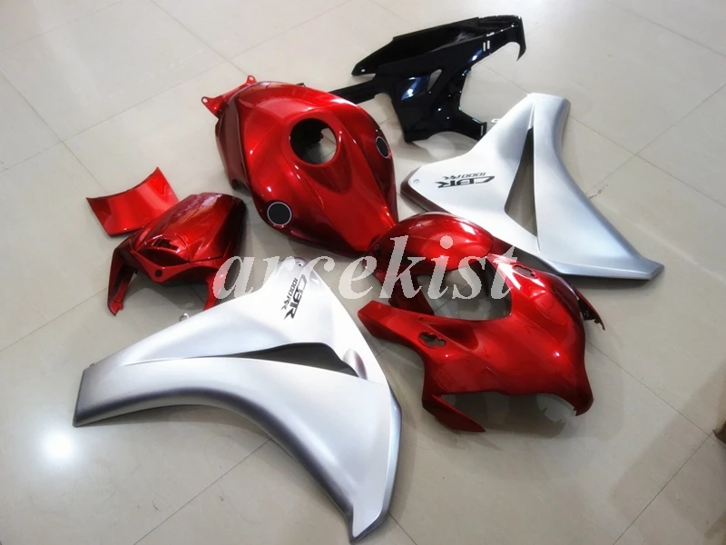 Литьевая Форма ABS мотоцикл Полный обтекатели наборы Подходит для Honda CBR1000 CBR1000RR 08 09 10 11 2008 2009 2010 2011 красный серебристый