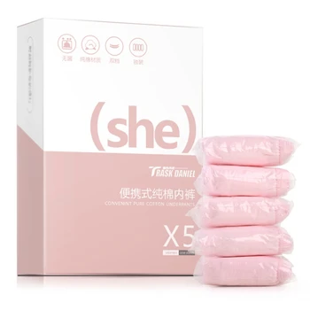 

4 Boxes (20 Pieces) Disposable Ladies Home Travel Underwear Cotton Underwear Pregnant Women Available-Pink