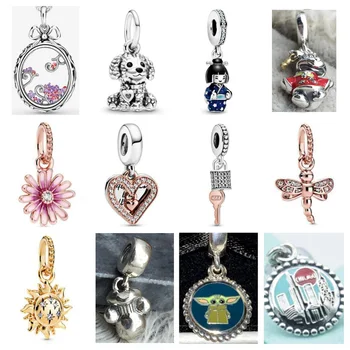 

PDD DZ 09 925 Sterling Silver Spring New Charm Pendant with DIY Bracelet Necklace Jewelry Gift Carving Suitable for Women