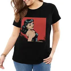 Пользовательские животные Bad Girl комикс девушки Ретро Красивая иллюстрация большой размер женская футболка плюс размер 6XL
