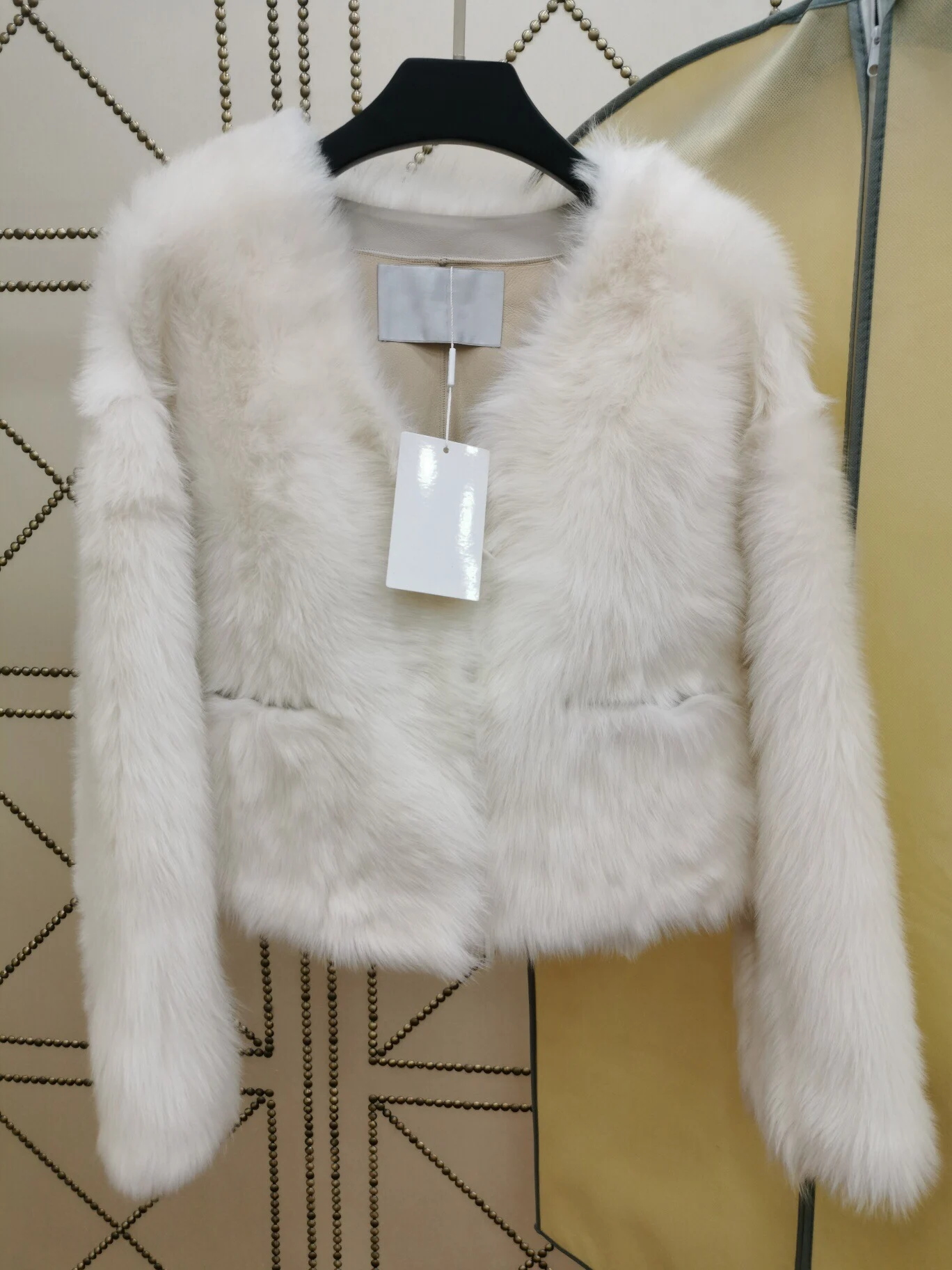 2010 New Arrival Spring Clothes Women High Quality Wool Sheepskin White Brown Turquoise Jacket Fashion V Neck Thick Fur Coat