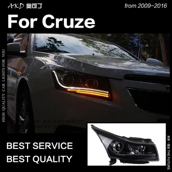 

AKD Car Styling Head Lamp for Chevrolet Cruze Headlight 2009-2016 Double Lens LED DRL LED Signal Hid Bi Xenon Auto Accessories