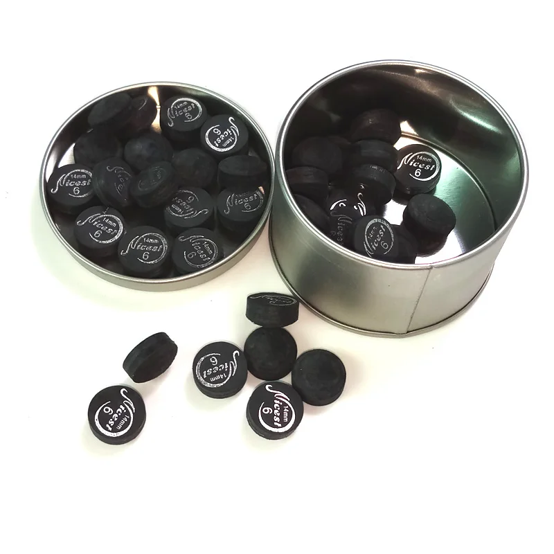 가장 멋진 라디안 당구 팁, 14mm 6 레이어, 블랙 당구 큐 스틱 팁, 당구 암 큐 액세서리, 50 개