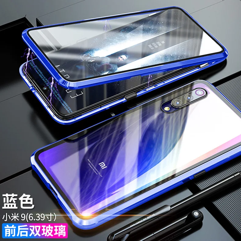Магнитный чехол для Xiao mi Red mi K20 Pro Note 8 Note 7, чехол для Xiaomi mi A3 Lite mi 9 SE CC9 A2 6X, переднее заднее закаленное стекло