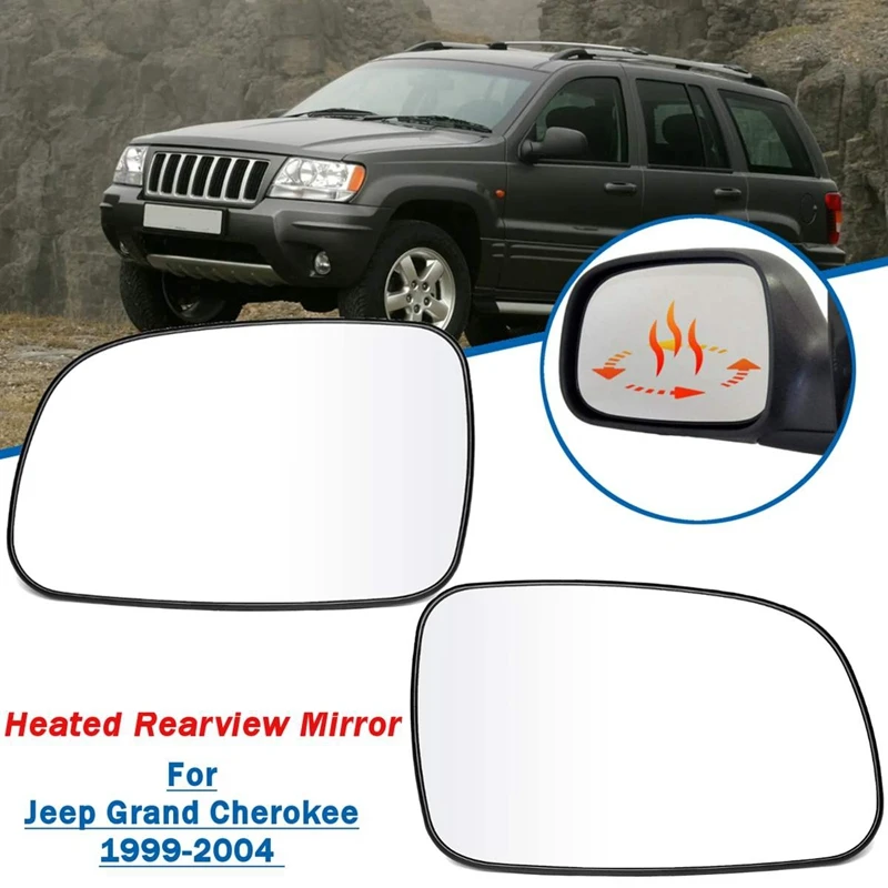 1 пара автомобиля зеркало заднего вида Стекло Объектив для Jeep Grand Cherokee 1999 2000 2001 2002 2003 2004