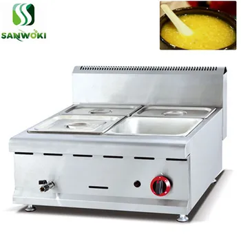 

Commercial Food Warmer machine Soup Pot Heating Pool counter top gas Bain Marie 4 tanks Steamer machine Restaurant Catering