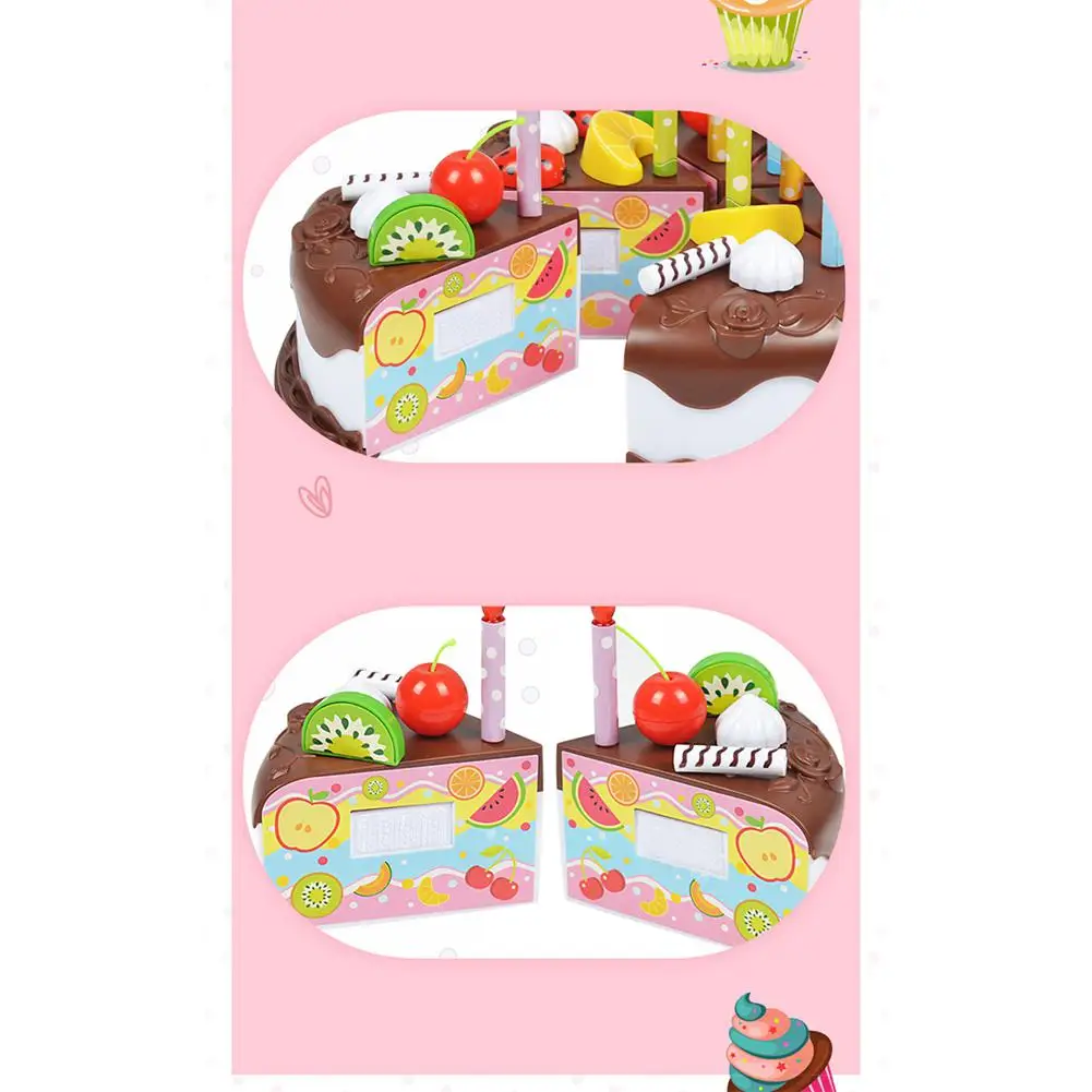 37 шт./компл. Игрушки для малышей торт ко дню рождения DIY модель для детей ранний обучающий воображаемый Играть Кухня Еда пластиковая игрушка