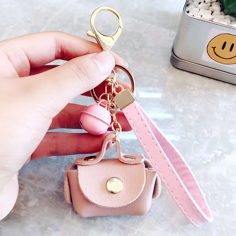 Creative Mini Simulation Bag Keychain Cute PU Leather Lanyard Bell Keyring  Women Car Purse Pendant Key Chains Small Handbag Gift - AliExpress