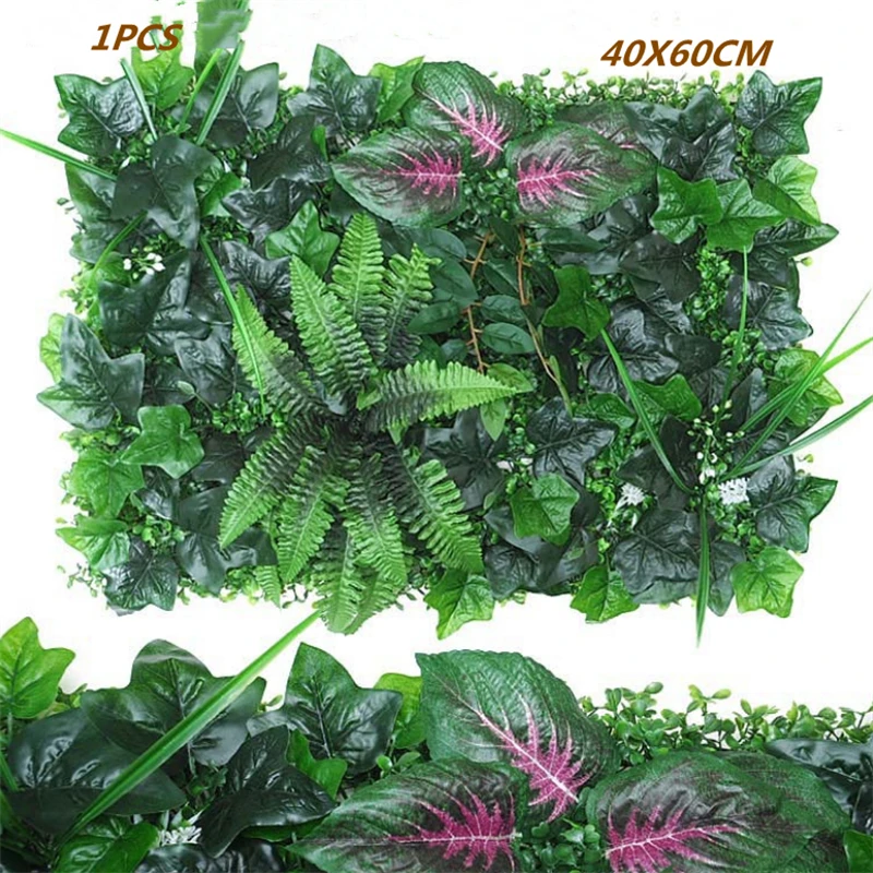 Green Artificial Plants Wall Panel - Outdoor Decor Carpet for Home, Wedding, and Party Backdrop