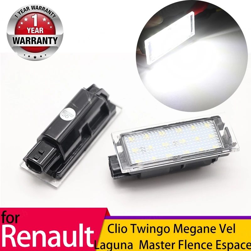 Светодиодные подсветки для автомобильного номерного знака для Renault Megane 2, Clio, Laguna 3, Megane 3, Twingo Master, Vel Satis