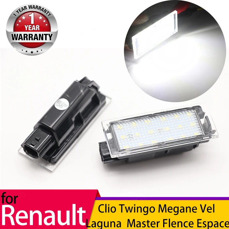 R-Auto-Lampe de plaque de planificateur de numéro arrière de voiture à LED,  style de voiture pour Renault Megane 2, Clio 3, décennie k 2, Flence  8200480127, 2 pièces - AliExpress