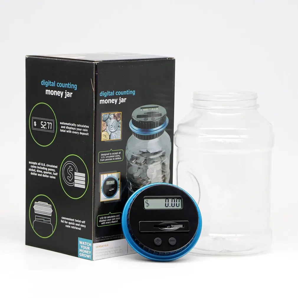 

LCD Display Electronic Digital Counting Coin Bank Money Saving Box Jar Counter Bank Best Gift for Children Kids