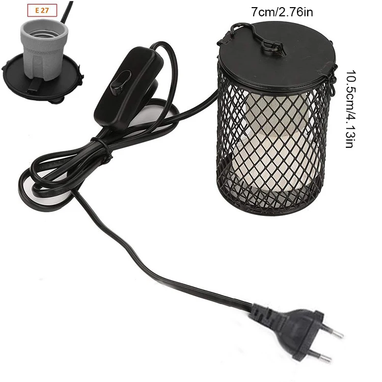220V E27 Pet Heating Lamp for Turtle Snake Lizard Infrared Ceramic Emitter Heat Light 100W Reptile Lamp EU Plug — view 4