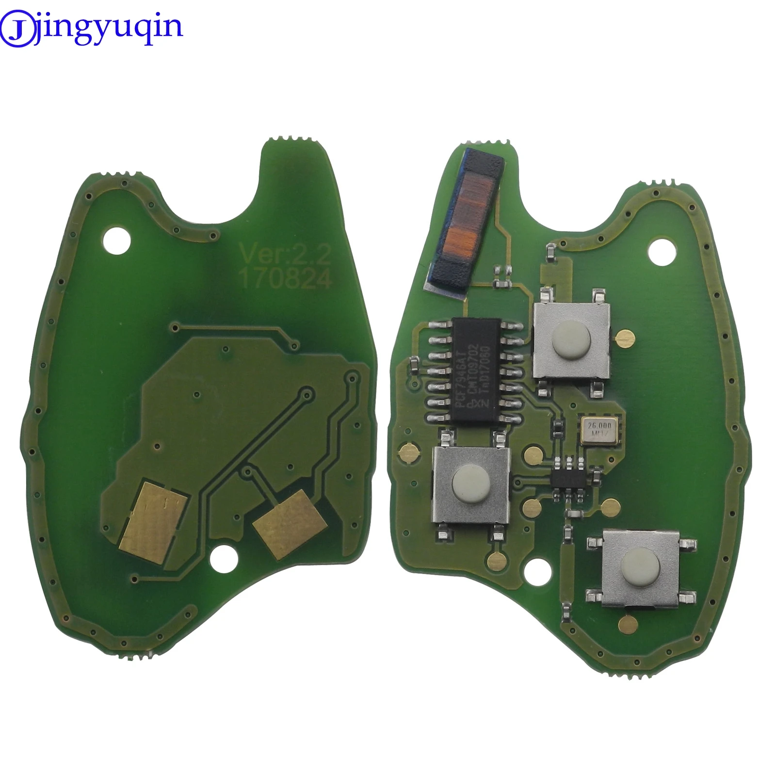 jingyuqin 10ps ASK PCF7946 Chip 434MHz For Renault Trafic Vivaro Primastar Movano 3 Buttons Replacement Keyless Entry Fob 206
