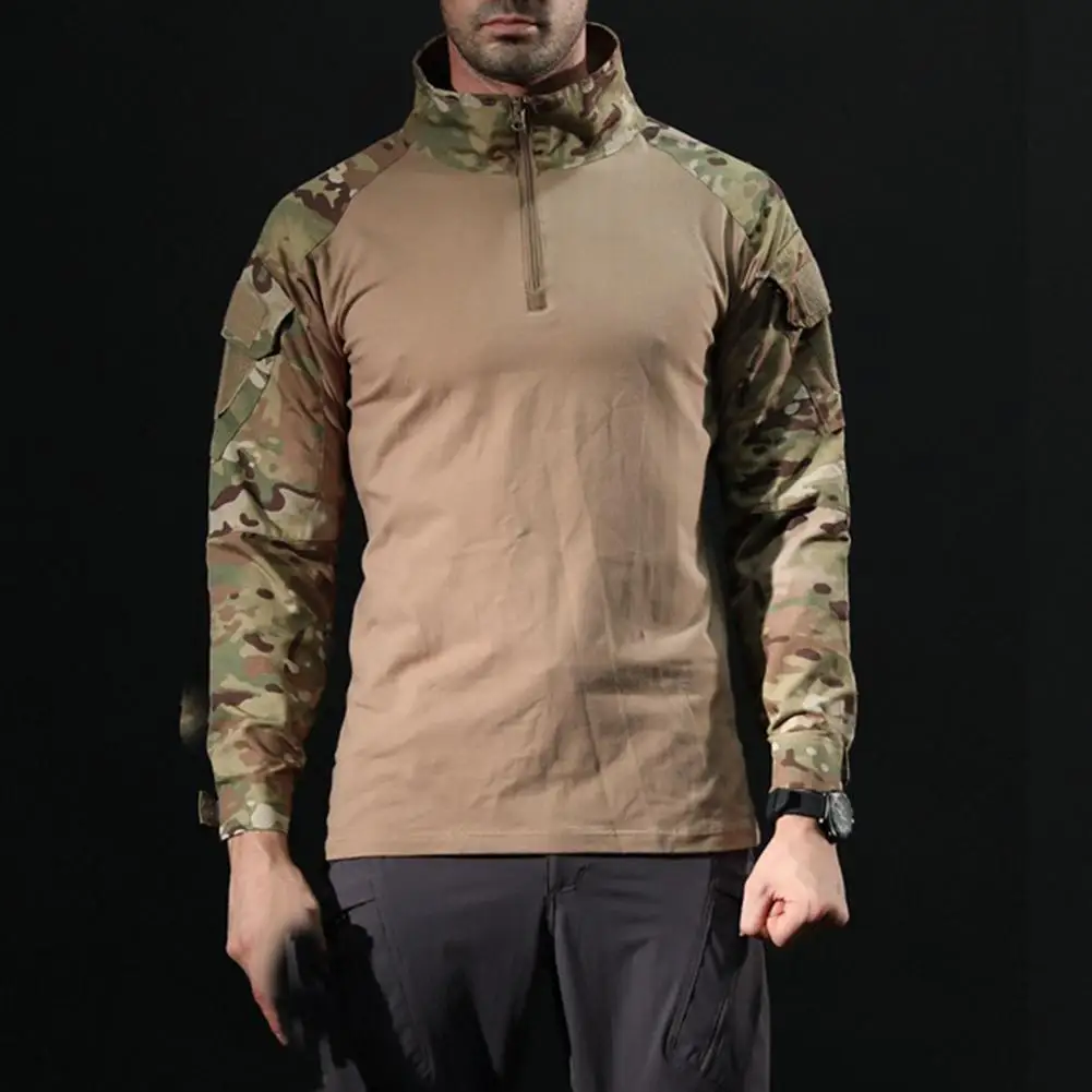  Camiseta táctica militar de manga larga para hombre, diseño de  camuflaje, con cremallera de 1/4 : Ropa, Zapatos y Joyería