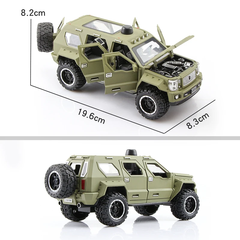 G.PATTON Off-Road Armored Vehicle Simulation Exquisite Diecasts & Toy Vehicles CheZhi 1:24 Alloy Model Railed/Motor/Car/Bicycles images - 6
