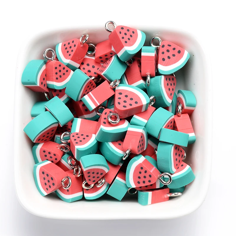 Fruit-Shaped Polymer Clay Pendants – 30-Piece Set