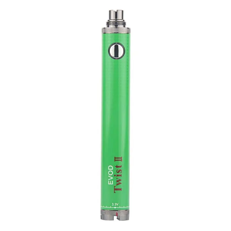 Зеленый 1300mAh батареи большой емкости EVOD Twist II батарея для электронной сигареты - Цвет: Зеленый