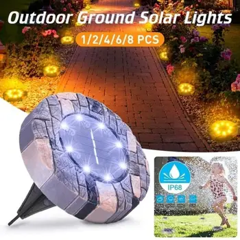

8 LED Solar Lawn Lamp Solar Power Buried Light Under Ground Lamp Outdoor Path Way Garden Decking Light White Warm White|Solar La