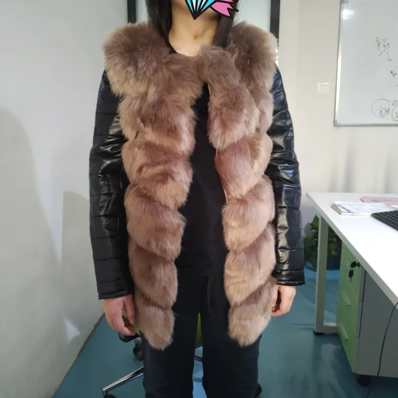 CP02 Khaki CP Женская куртка из искусственного меха, модное Черное Кожаное меховое пальто со съемным рукавом, женское повседневное зимнее пальто для женщин CP01 Plus - Цвет: CP02 Khaki