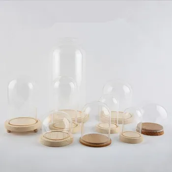 

4pcs/pack 6*10cm log Base Glass Dome Vase Home Decoration Log Base Glass Dome Friend Gift Wedding Decoration