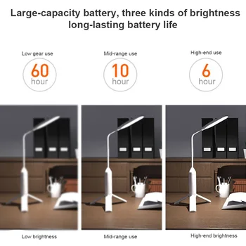 

Eye Protection 3 Brightness Modes Student Modern Book Reading Table Lamp Night Light USB Rechargeable Led Flexible For Bedroom