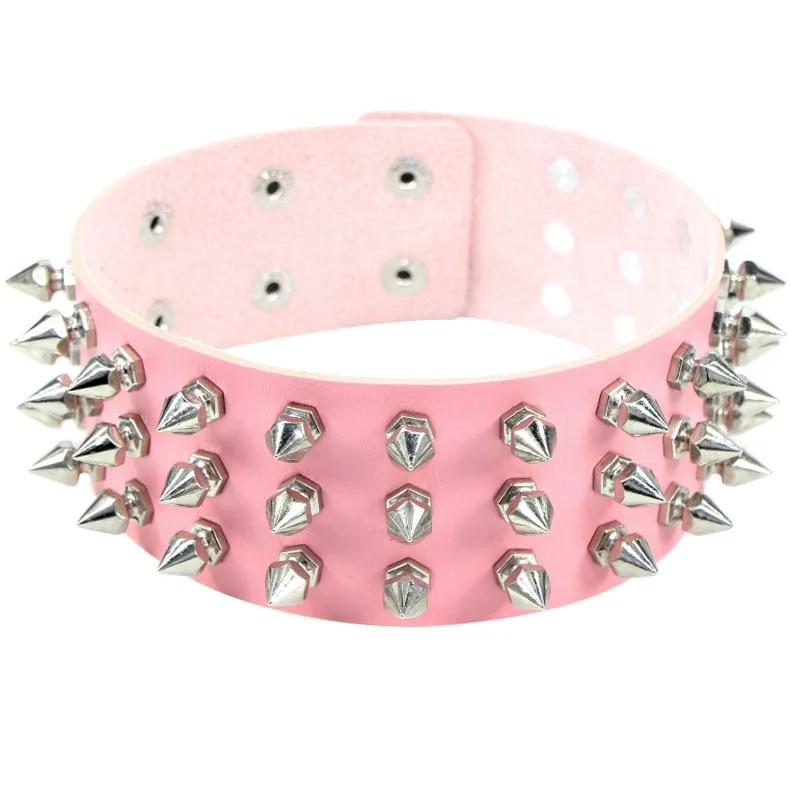 

2020 Punk Women Men Jewelry Spike Necklace on Neck Leather Rivet Studs Choker Collares Necklace Gothic Chocker Necklaces Jewelry