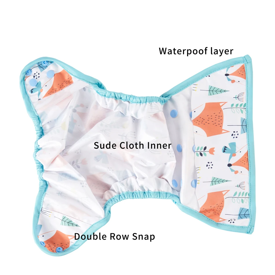 HappyFlute 3-15KG Diaper Cover Newest Binding Printing Waterproof&Reusable Nappy Cover 1Pcs