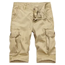 Мужские шорты Карго, лето, хлопок, повседневные, хаки, короткие штаны, военные, одноцветные, для улицы, повседневные, Pantaloncini Uomo, рабочая одежда