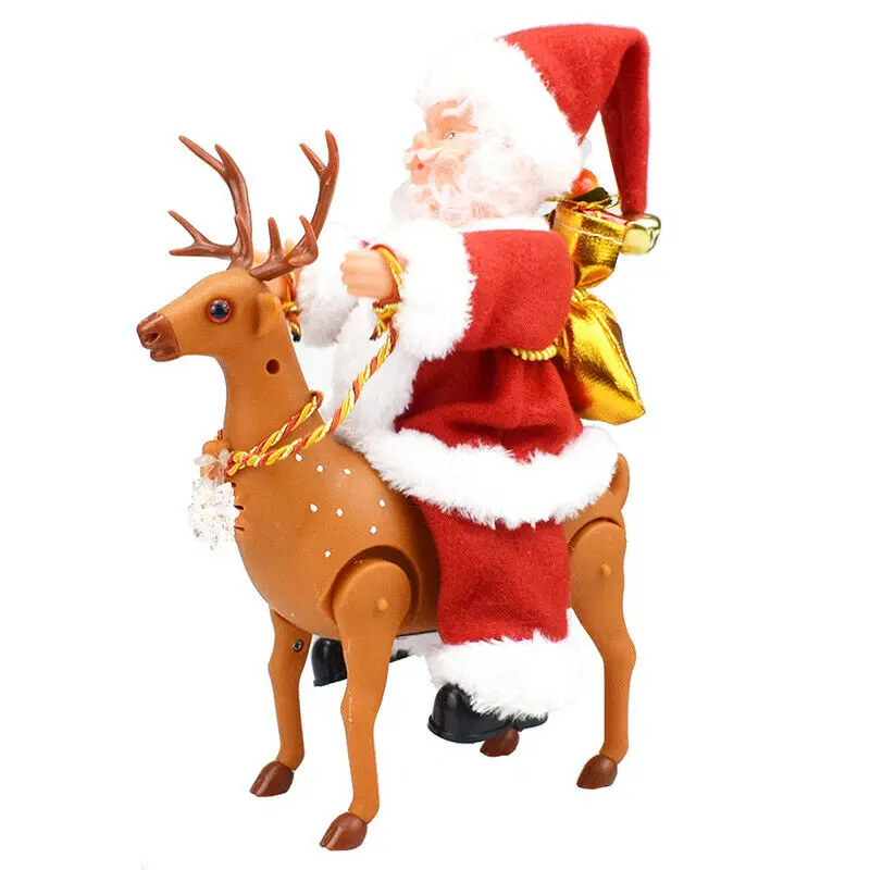 

Funny Christmas Lovely Gift Climbing Chimney Santa Claus With Music Christmas Ornament Present Christmas Home Decoration