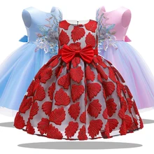 Элегантное платье принцессы для маленьких девочек, детские Свадебные платья для девочек, праздничное платье, одежда для детей 3, 4, 5, 6, 7, 8, 9, 10, 12 лет