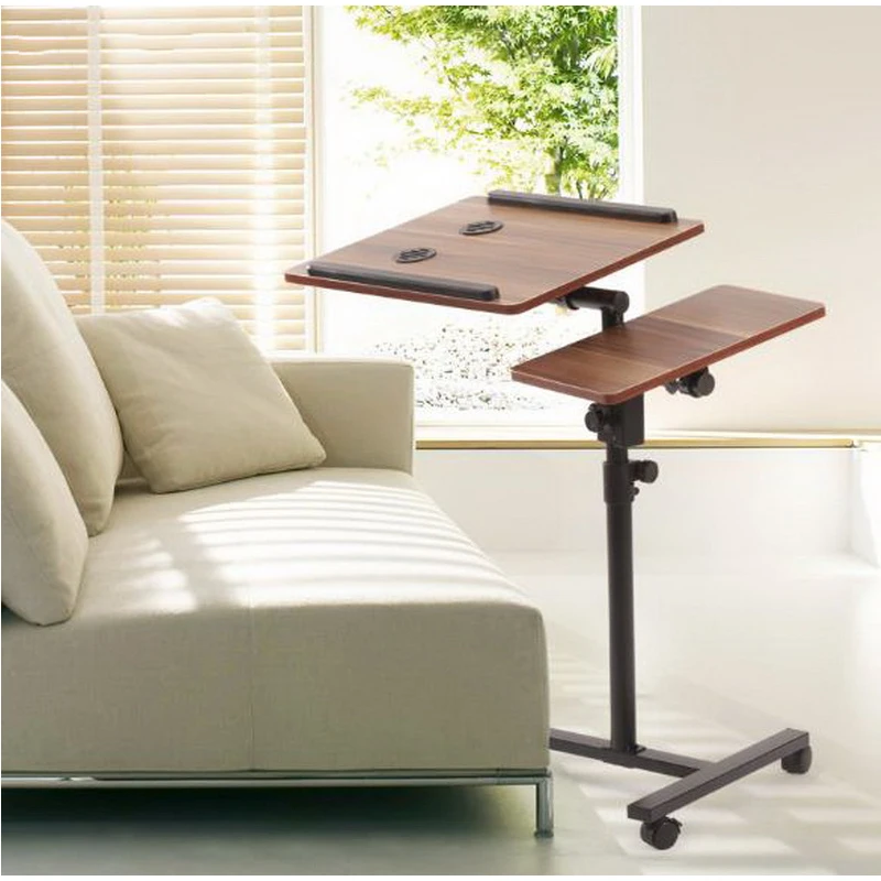 

250631/Fan bed computer desk can be lifted and lifted notebook lazy desk / bedside table/Left and right free to move