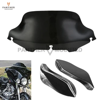 

Drak Smoke 6" Motorcycle Front Windshield And Wind Deflector Fairing Air Wing case for Harley Touring Street Glide 1996-2013
