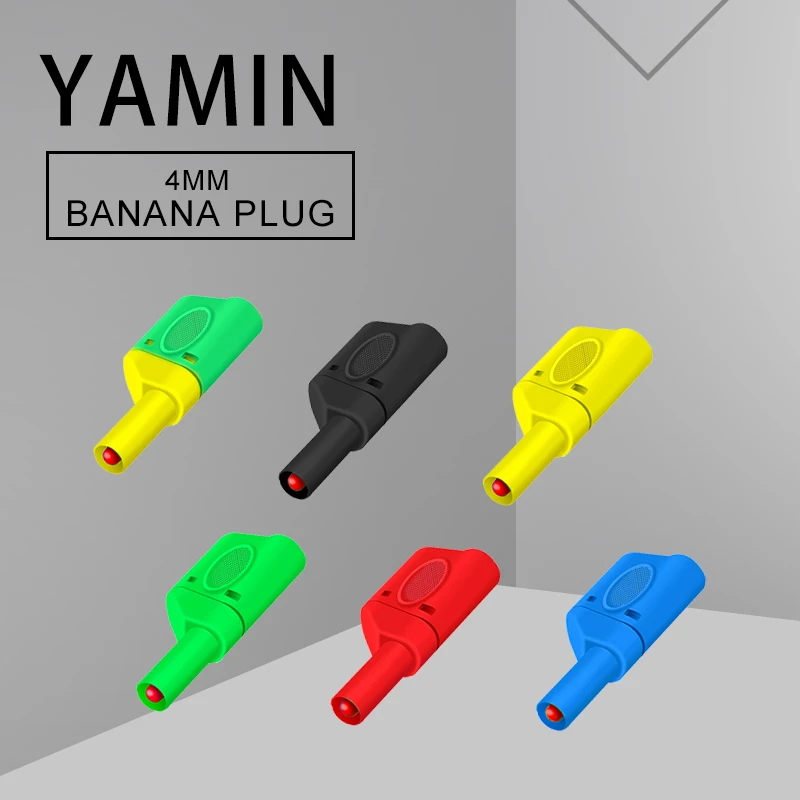 

10pcs/lot 4mm Stackable Safety Jacket Banana Plug PL6-PL8 Welding Type Connector Red/Yellow/Blue/Green/Black