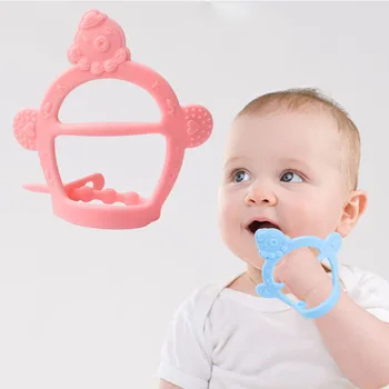 

Cute Baby Teether Toddler Infant Teething Toys Adjustable Stop Sucking Thumb Teether Silicone Newborn Teether Baby Accessories