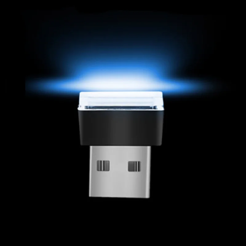 Автомобильный USB светодиодный светильник, декоративная лампа для suzuki swift opel mokka w210 opel zafira kia optima skoda superb 2 bmw x3 - Цвет: Синий