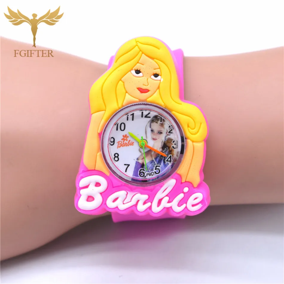 Kids Girls Watches Hot Girls Princess Watches Pink Rubber Cinderella Watch for Kids Girl Plastic Quartz Wristwatch Children's Gift - Цвет: Kids Girls Watches