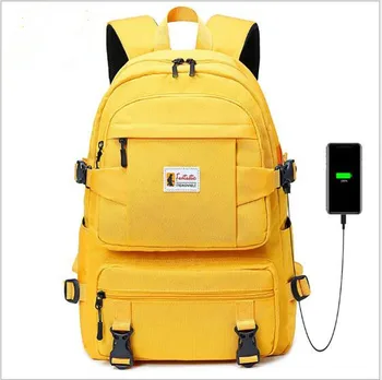 

fashion yellow backpack children school bags for girls waterproof oxford large school backpack for teenagers schoolbag