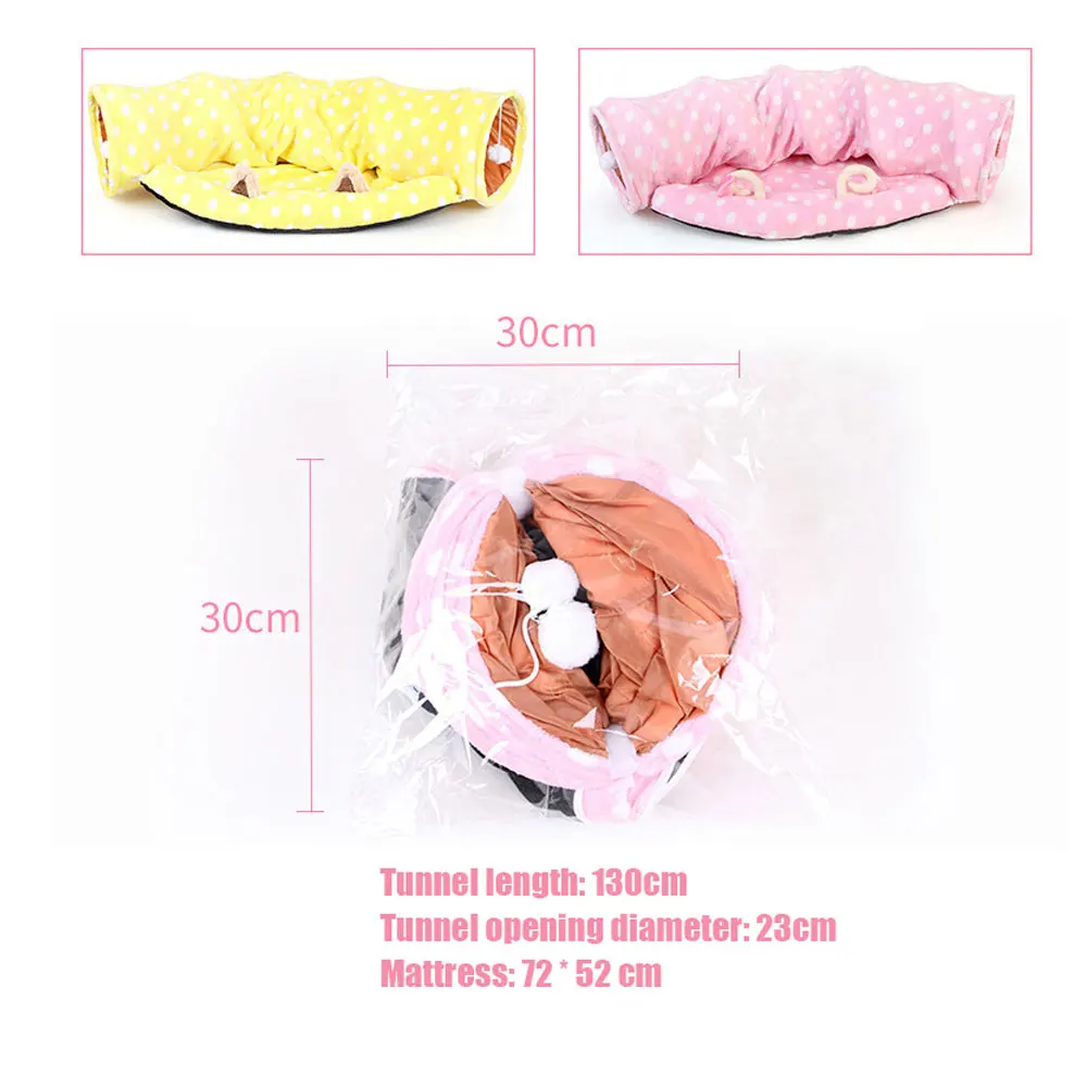 1 шт. кровать туннель для кошек двойная труба кошки игрушка и складной домик котят