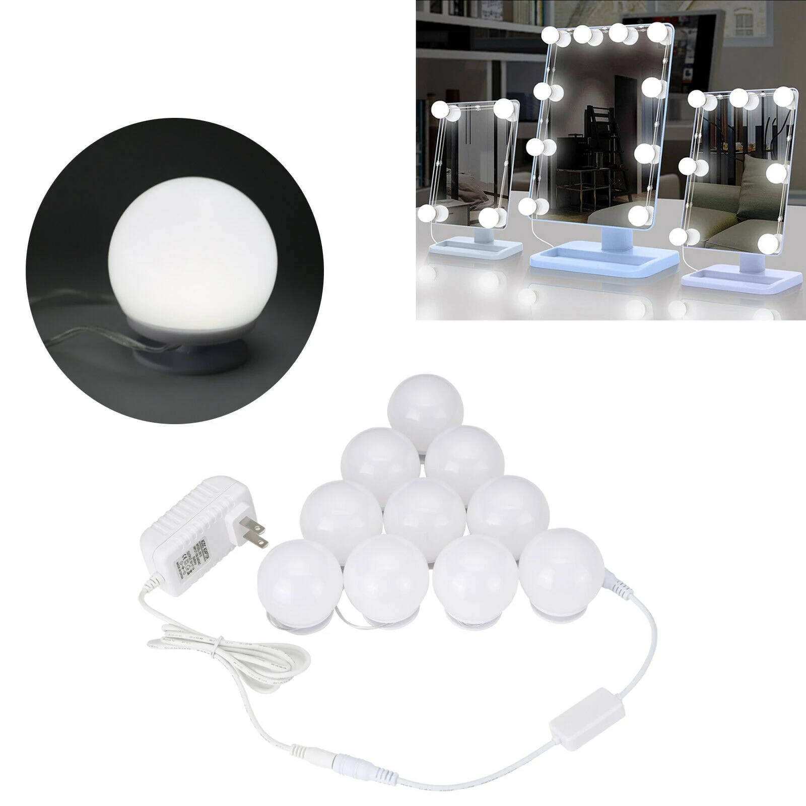 Luces LED Kit de Bombillas para Espejo de Maquillaje Tocador Hollywood  Regulable