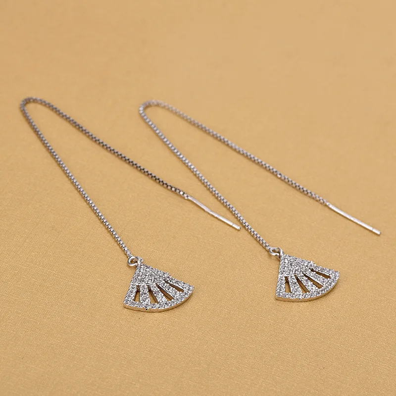 AAA-Crystal-925-Sterling-Silver-Fan-shape-Earrings-Jewelry (1)