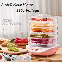 220 В сушеные фрукты овощи травы мясорубка бытовая мини-сушилки для продуктов мясо домашних животных обезвоженный 5 лотков закуски осушитель воздуха