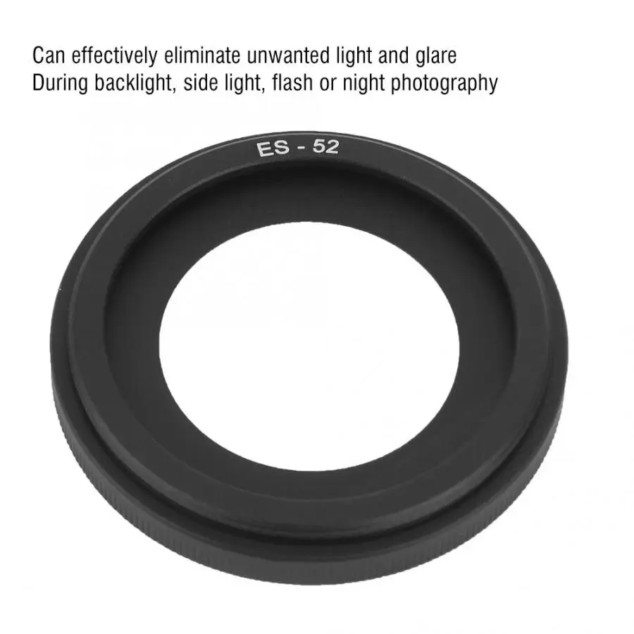 Lens hood ES 52 Aluminium Alloy Mount Lens Hood Replacement for Canon