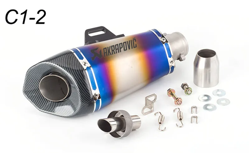51 мм Мотоцикл выхлопная труба akrapovic глушитель выброса выхлопных газов Moto с дБ убийца для Z250 CBR500RR Z900 ZX6R для мотокросса - Цвет: C1-2