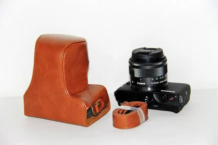 Чехол из искусственной кожи для камеры Canon EOS M10 M100 M200 защитные Наплечные сумки с