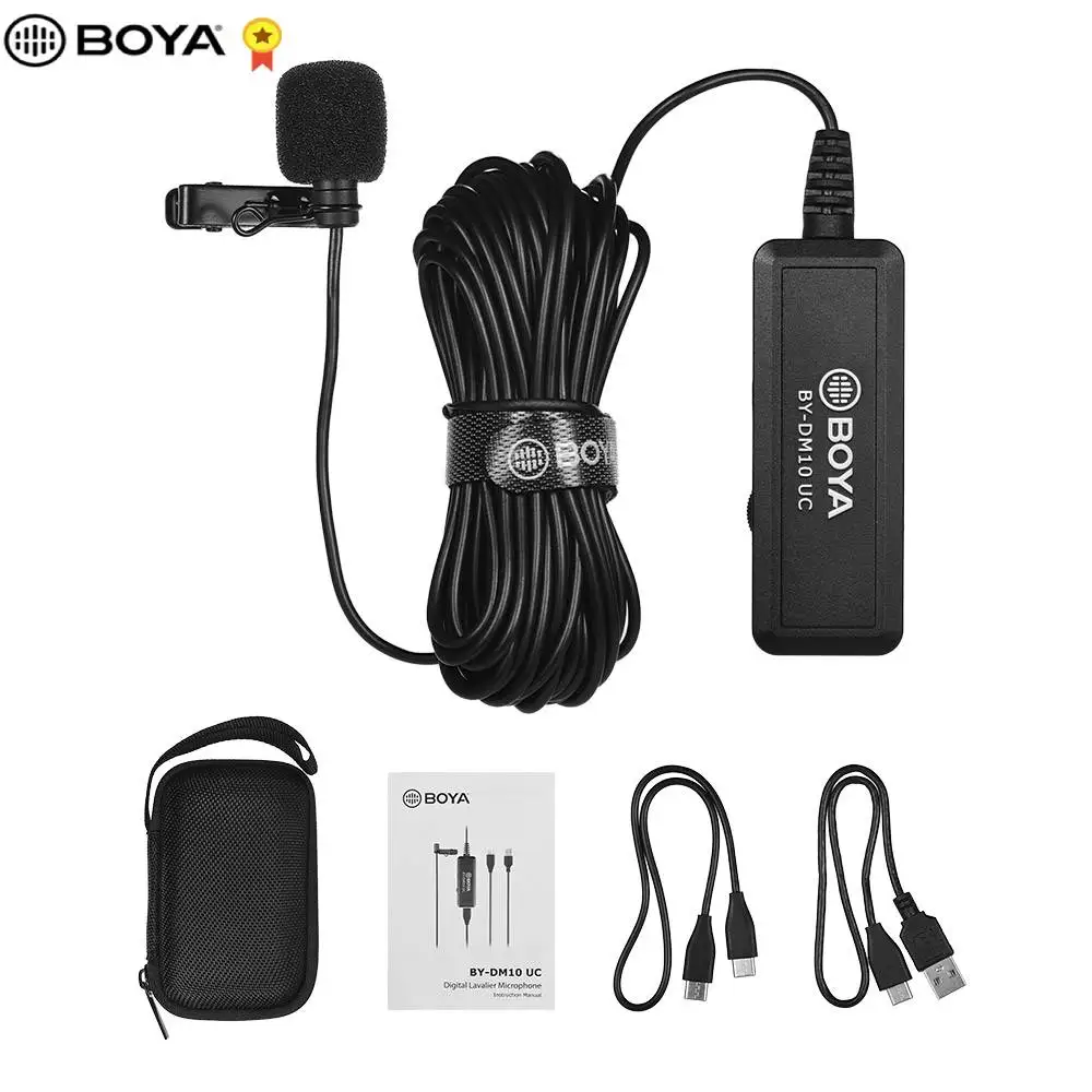 BOYA BY-DM10 UC USB петличный микрофон клип-на всенаправленный для тип-c смартфон планшет и USB ноутбук компьютер