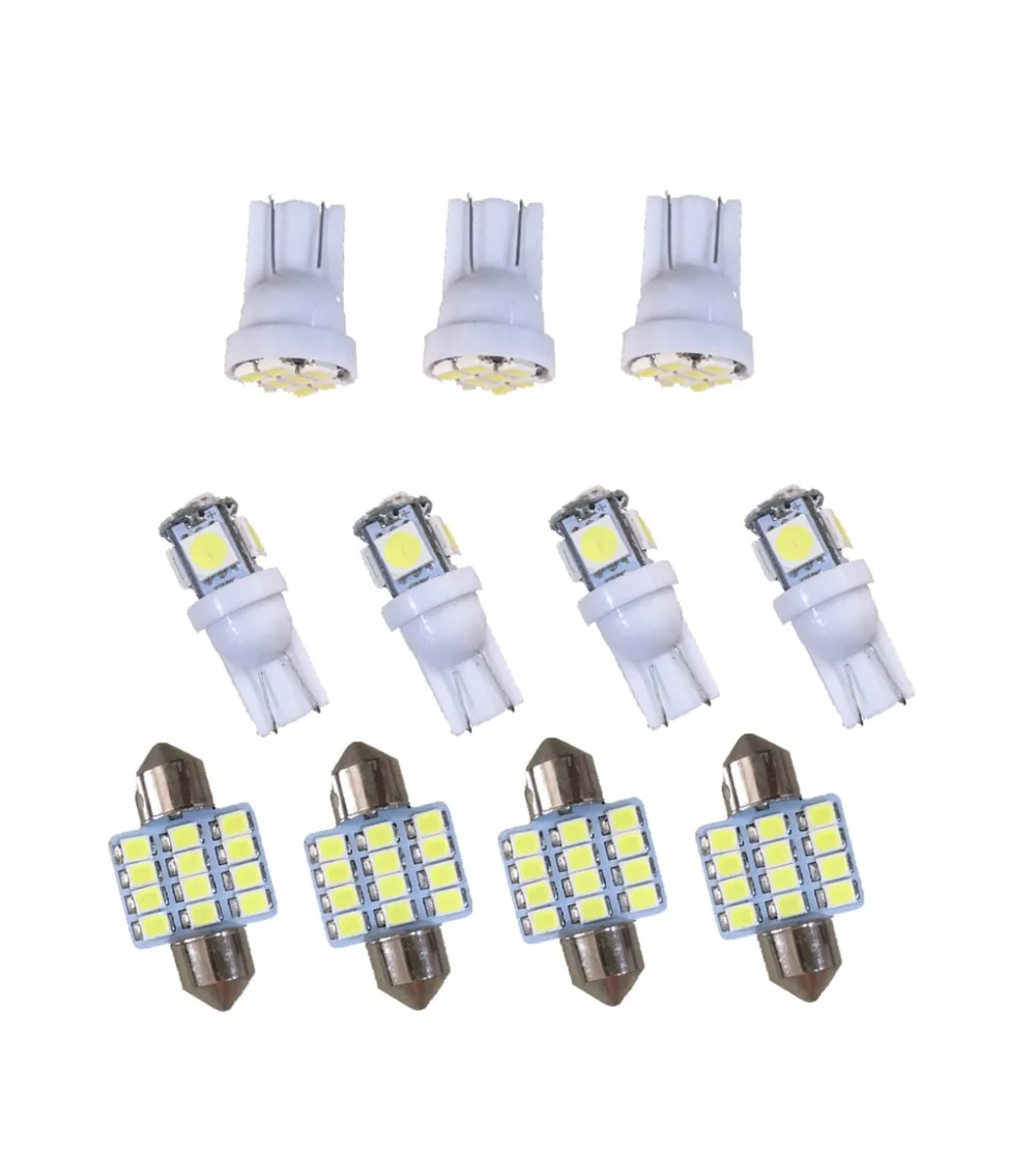 11 компл. Белый светодиодный светильник интерьерная посылка 10& 36 мм& 39 Карта Купол для Volvo C70 C30 2009