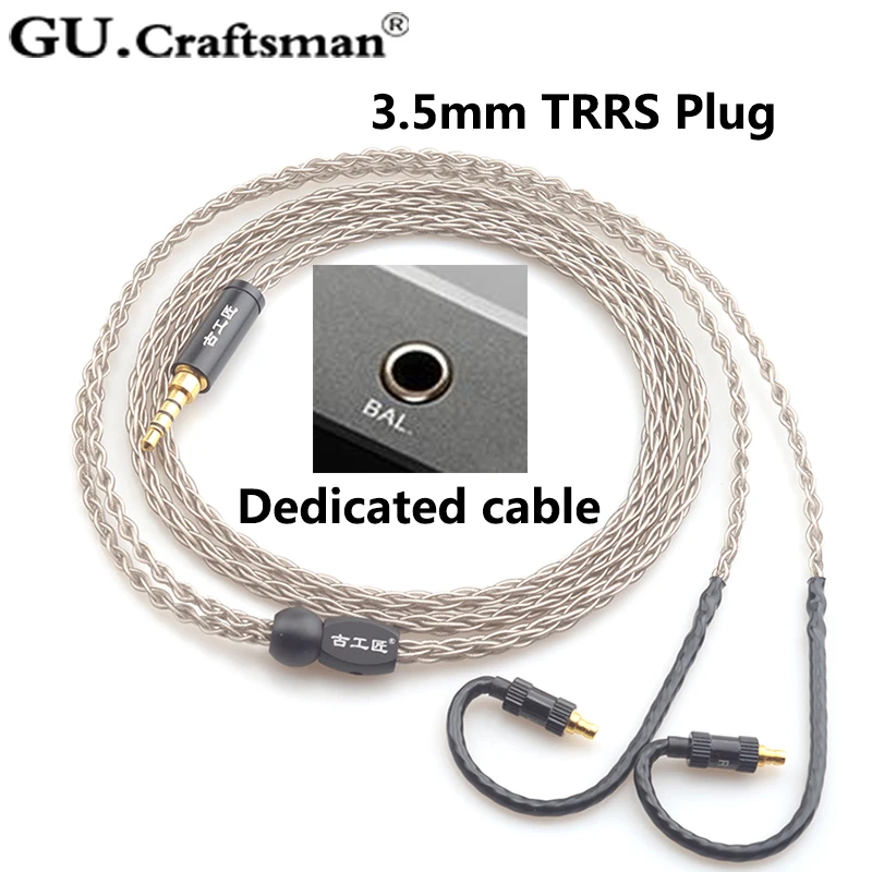GUcraftsman 6N, Серебристый; Высота танкетки 8-core IE500 Pro IE400 Pro Hi-Fi 2,5 мм/4,4 мм Баланс кабель для наушников
