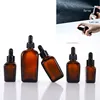 5pcs 10ml 20ml 30ml 50ml 100ml Square Amber Glass Dropper/Spary/Lotion Bottles Essential Oil Bottles With Glass Pipettes Jars 6